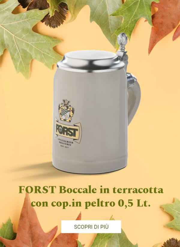 FORST Boccale in terracotta con cop.in peltro 0,5 Lt.